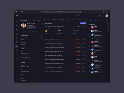CRM Contact Details admin dashboard client management contact details crm crm dashboard ux