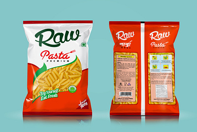 Raw Pasta Packet Design packaging design pasta packet design pouch design print design