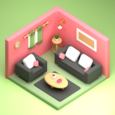 3D Room 3d room blender graphic design illustration minimalbanda motion graphics