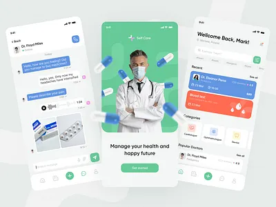 Medical Clinic App app clean design download figma free freebies health medical minimal symu ui ux