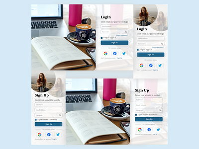 SignUp/LogIn page 001 app app designing dailyui figma muskanjain mj2000 typography ui ux web web designing