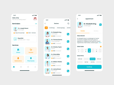 Healthcare Mobile App adobe photoshop app appointment doctor dribbble figma health healthcare healthcare app medical app medicine mobile mobile app mobile design patient schedule ui ux uxui uxui design