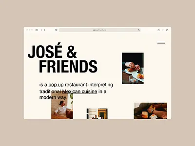 José & Friends – restaurant website concept figma interactions landing restaurant typography ui ux web