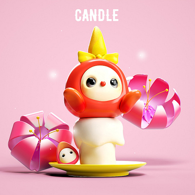 candle 3d c4d