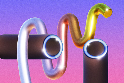 3D Meta Digital Lavender Objects 3d abstract geometric rendered retor textured