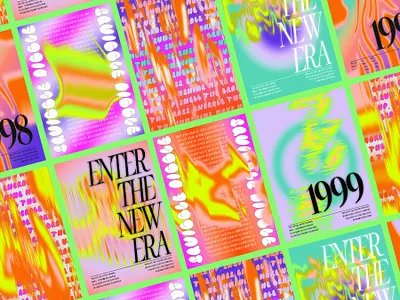 BLEACHED Gradients Kit 90s abstract acid colourful poster design retro