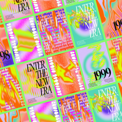 BLEACHED Gradients Kit 90s abstract acid colourful poster design retro