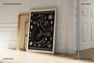 CRAYON MAGIQUE Posters + Clipart doodle hand drawn home decor posters retro romantic vector wall art