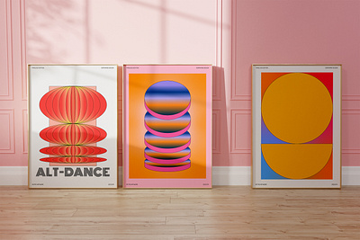 DOPAMINE Clipart + Posters colourful dopamine geometric posters retro wall art