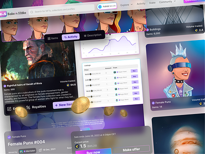 Bake 'n Stake NFT Store bakenstake branding crypto desktop figma graphic design illustrator logo mobile nft nftartist nftstore popular ui ui design uidesign user interface ux ux design uxui