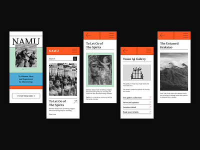 NAMU Museum - Natural Museum Apps app design gallery graphic design historical history landing page mobile mobile design museum museum gallery museum mobile design ui ui design uiux user interface