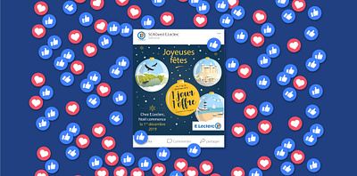 Campagne Leclerc christmas commerce day design facebook french graphic design illustration illustrator instagram leclerc like media post social social media stories twitter ui wall