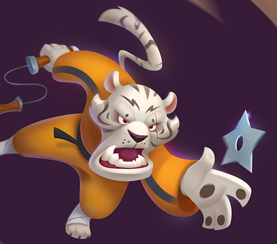 Tiger Samurai character characterdesign digitalart logo mascot design ui vector illustration