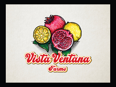 Agricultural tropical illustrative logo for farms agriculture branding classic colorful custom type design drawing farm farms fruits graphic design hand drawing illustration logo logo design natural tropical vector vintage design water color