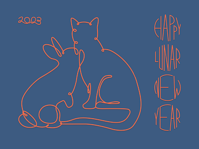 Lunar New Year 2023 cat circle happy new year lunar new year minimal illustration rabbit typography exploration vietnamese