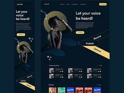 Podcast Website design productdesign ui ux