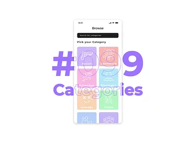 DailyUI #099 Categories bangalore designer categories dailyui day99 figma graphiks graphiksdeign minimal movie ui design user interface ux design