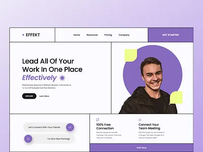 Productive Website Header design flat header minimal ui productive productive web shariful trendy typography ui ux web design website ui
