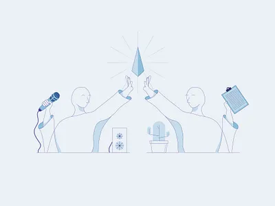 Connect-ed avatar blue character design graphic design illustration line art minimal music ui