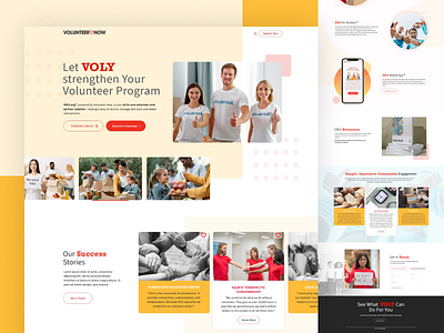 Volunteer landing page design design donate homepage landing landing page ui design ux design volunteernows web web design