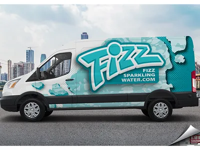 Fizz Sparkling Water branding logo design sacramento sacramento graphic design vehicle wrap design