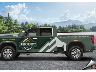 Northwestern Construction branding logo design sacramento sacramento graphic design vehicle wrap design