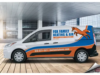 Fox Family Heating & Air branding sacramento sacramento graphic design vehicle wrap design