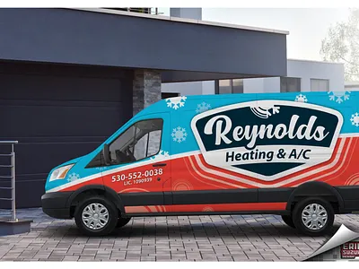 Reynolds Heating & A/C branding logo design sacramento sacramento graphic design vehicle wrap design