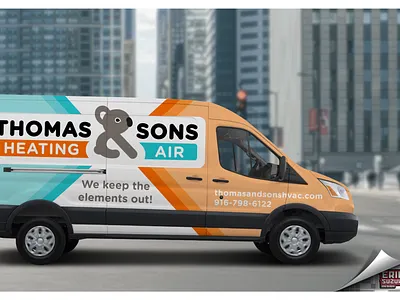 Thoms & Sons Heating & Air branding logo design sacramento sacramento graphic design vehicle wrap design