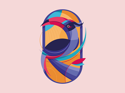 Bird of Paradise 2/3 adventure animal beak beauty bird character clean daily day design explore flow illustration modern nature orange sky sunny toucan vector