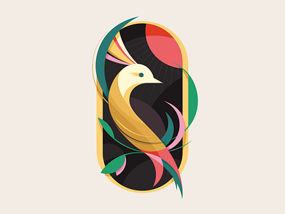 Bird of Paradise 1/3 adventure animal bird character clean design explore flow illustration modern nature paradise sky vector