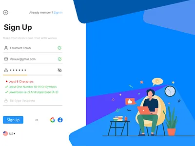 Sing Up page