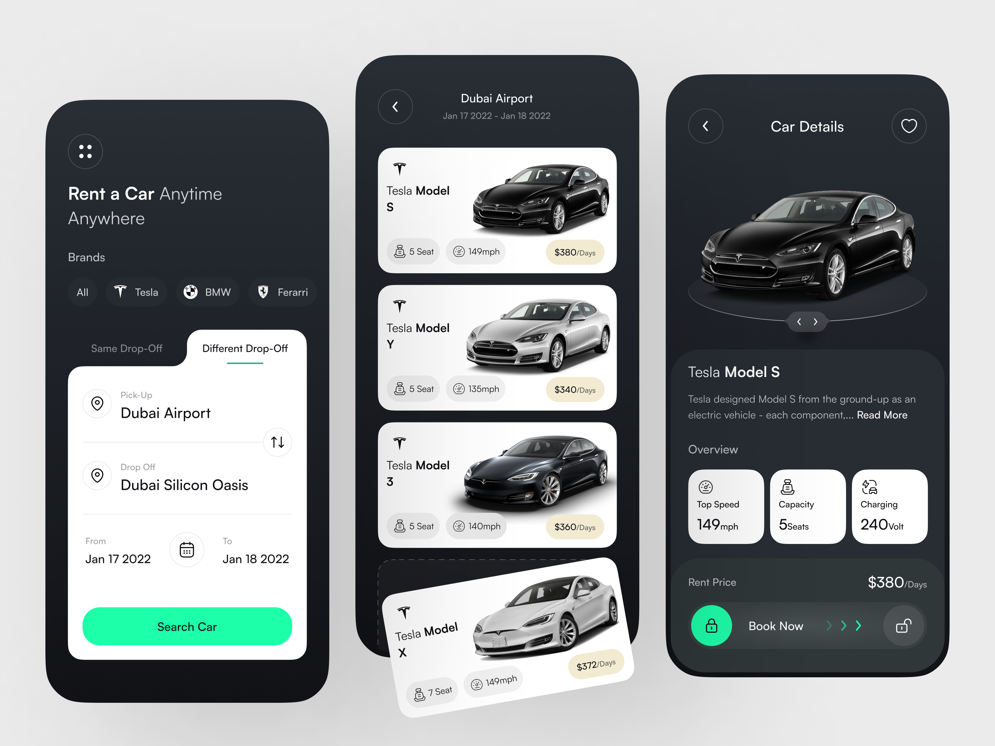 Example of Car Rental - Mobile App