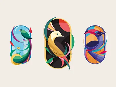 Birds adventure animal beak birds crest daily design explore flow illustration journey modern nature paradise parrot sky summer sunny toucan vector