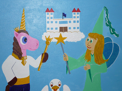 Aldo, the Fairy and the Griffin - Picture - Acrylic acrylic book cuentoinfantil fairy fantasy griffin illustration ilustracion king painting picture unicorn