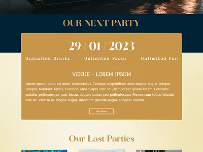 Yacht Party - Landing Page design graphic design landing page ui ux website ui