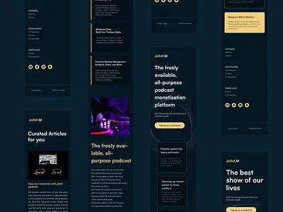 Podcast Landing Page - Mobile design podcast productdesign ui ux