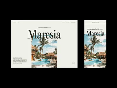 Hotel - Layout Exploration beach concept design exploration hotel layout photography typography ui uiux web