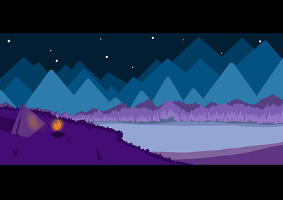 Trigonal night-scape graphic design minimal art night