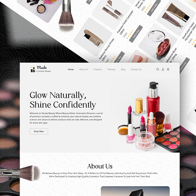 Elegant Cosmetics & Beauty Shop Website UI Design animation beauty brand website branding design figma graphic design illustration responsive design ui web design website