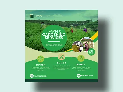 Lawn Gardening Service Social media post design app best t shirt branding business t shirt design event t shirt graphic design illustration logo social media post design ui