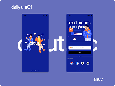 daily ui #01 hands on to my upcoming project clout. app design figma ui ux