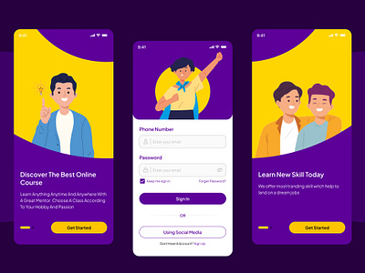 LearnDu - Elearning & Online Class Mobile Apps app course cousers design education elearning illustration learning online course online learning ui ui design uiux user interface ux