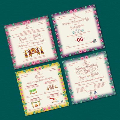Indian Wedding Invitation Card custom lettering design dribbble freethrow hand lettering illustration indian indian wedding invite lettering procreate wedding card wedding invitation