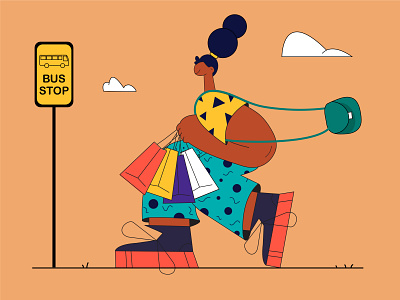 Shopping illustration 2d 2d illustration design girl graphic design illustration motion graphics shop shopping store vector