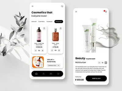 Add to cart screen app branding design ui