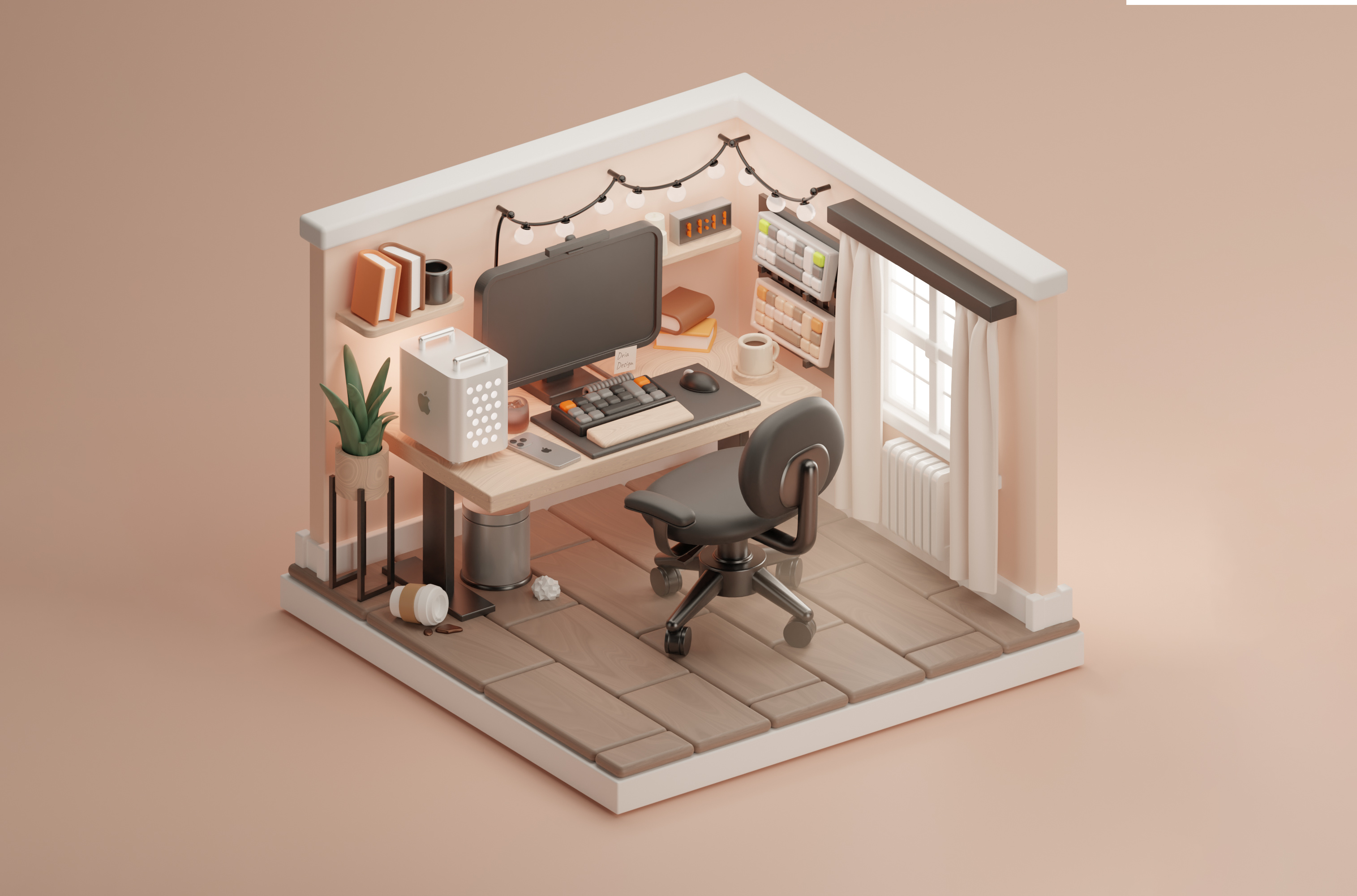 Example of 3D Rooms - Workspace - Blender