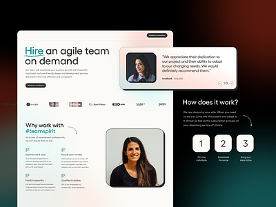 Teamspirit landing design doodling gradient hire landing landingpage te