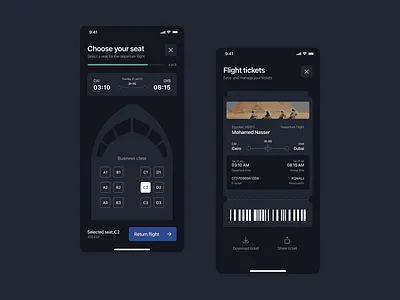 Flight Booking airline airplane apple boarding pass book booking card cards case study dailyui flight interaction mobile ticket travel ui ui design ux ux design