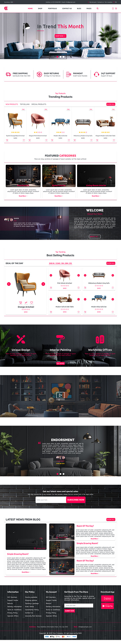 Modern E-Commerce Website UI Design – Stylish & Trendy elegant ui user experience